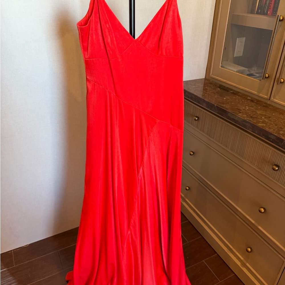 Aidan Mattox Vibrant Red Maxi Dress